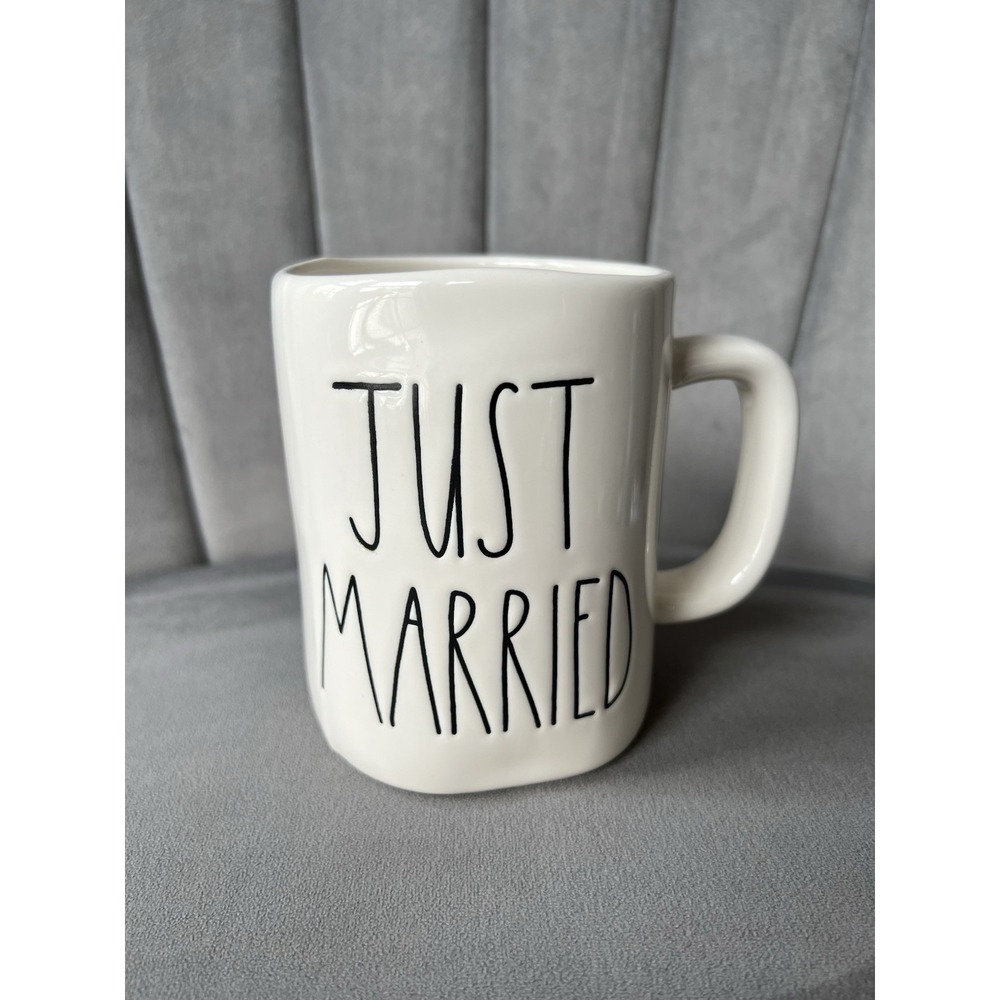 Just Married Rae Dunn Coffee Tea Mug Cup Bridal Shower Bride Gift Kitchen Fun